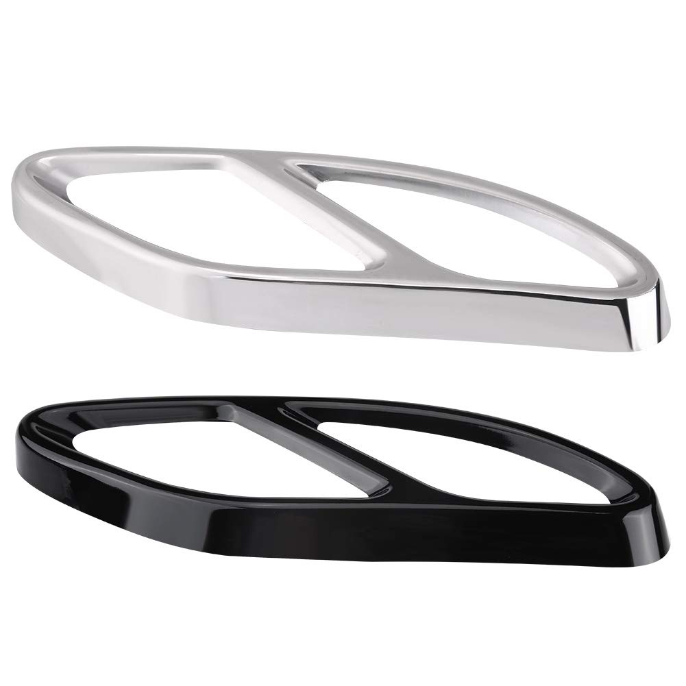 Embellecedores de escape, cubierta del tubo de escape 1 par de embellecedores de la cubierta del tubo de escape del silenciador de escape para Mercedes-Benz GLC C Clase E C207 Coupe 14-17(Plata)