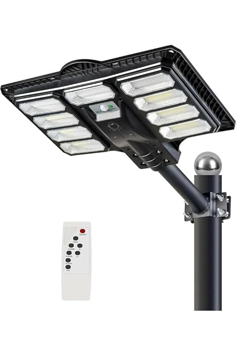 RJ -200 Watt Solar Street Lights Outdoor Dusk to Dawn Security Lights with Remote Control for Parking Lot Yard Path and Garage|2 Year Warranty