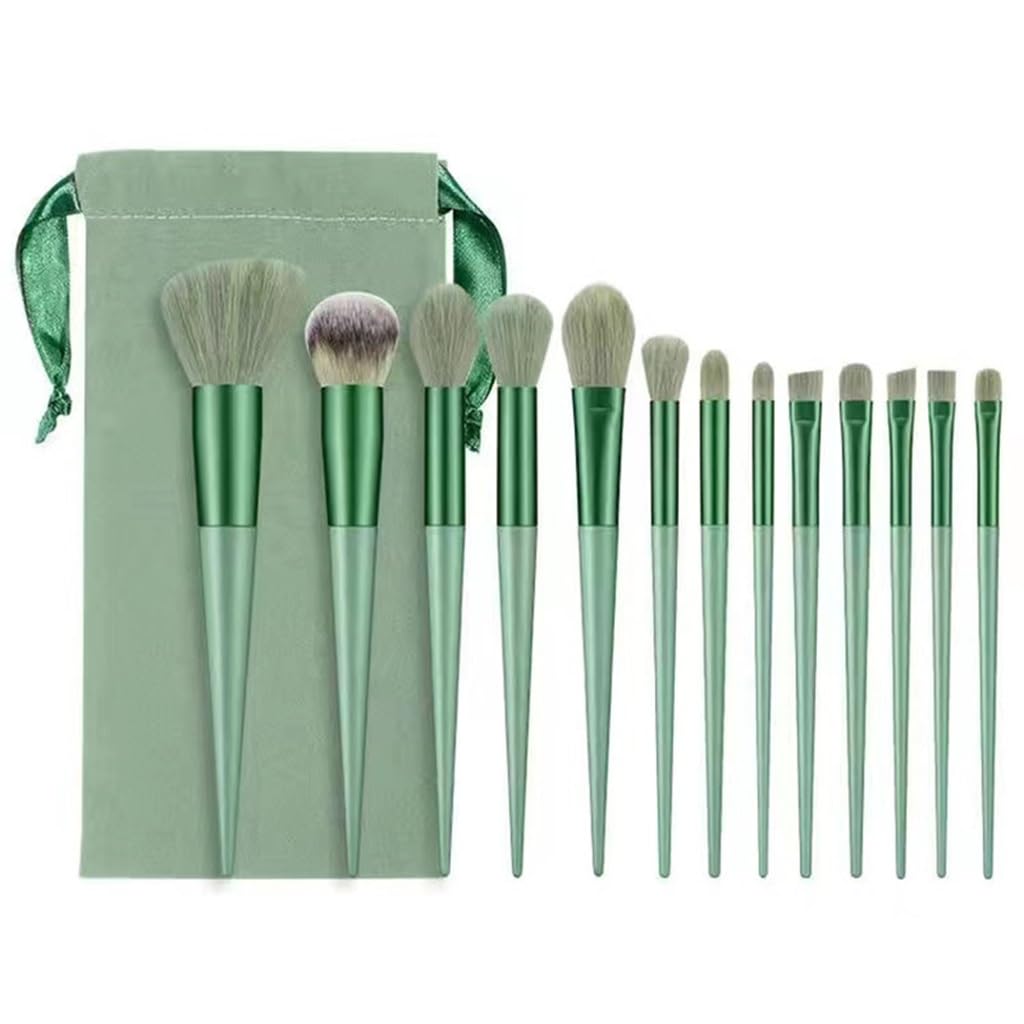 Set di pennelli per Il Trucco Four Seasons con setole morbide, 13 Pezzi, per correttore, fondotinta, Cipria in Polvere e illuminante (Diametro 18 cm)