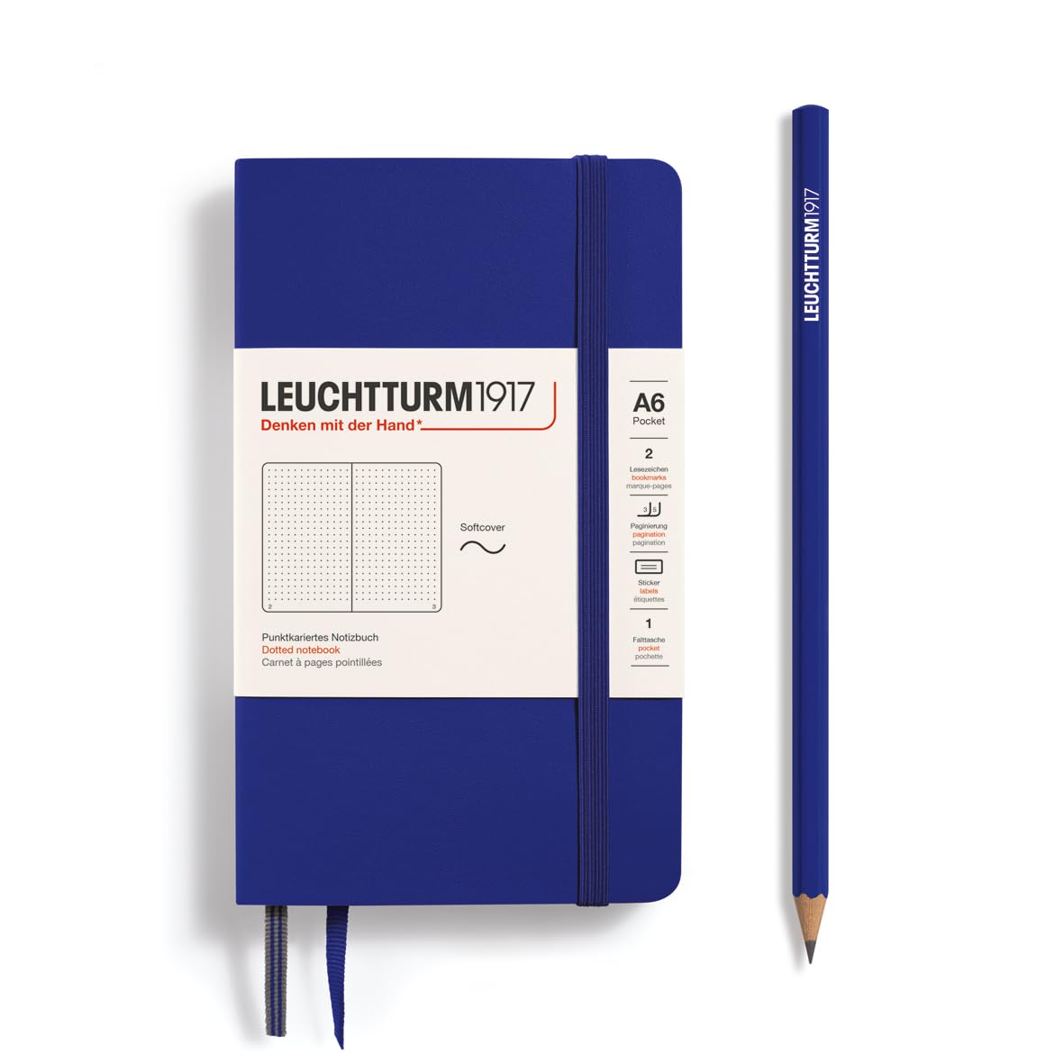 LEUCHTTURM1917 372379 Notebook Pocket A6, Softcover, 123 Numbered Pages, Ink, Dotted — image 1