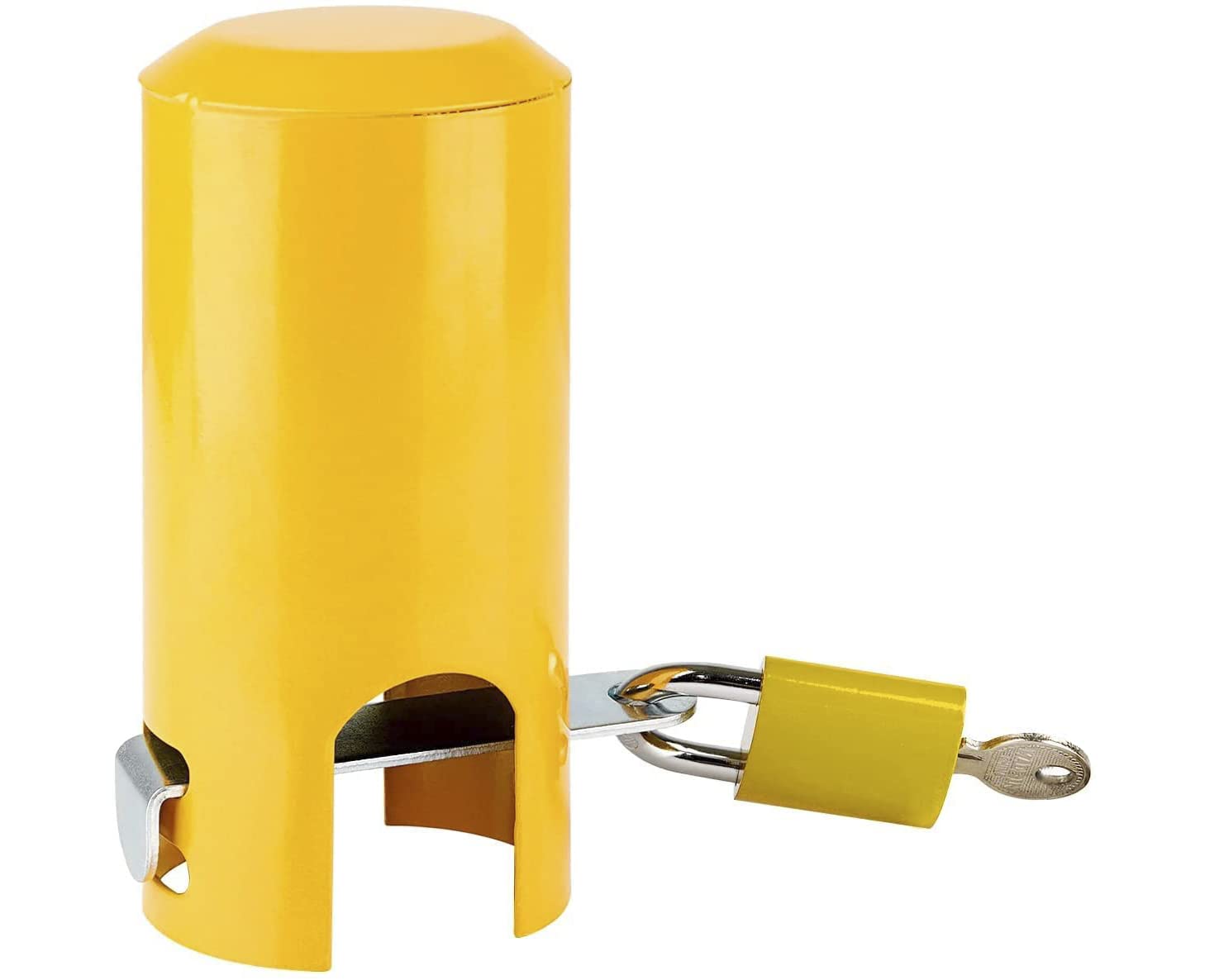 Outdoor Metal Faucet Lock System, Lockable Tap Cover, Child Safty Anti-Theft Water Tap Locks for Outside Taps, Multifunctional Iron Protective Lock for Park Garden (Yellow)