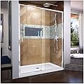 DreamLine Flex 56 - 60 inch W x 72 inch H Semi-Frameless Pivot Shower Door in Chrome