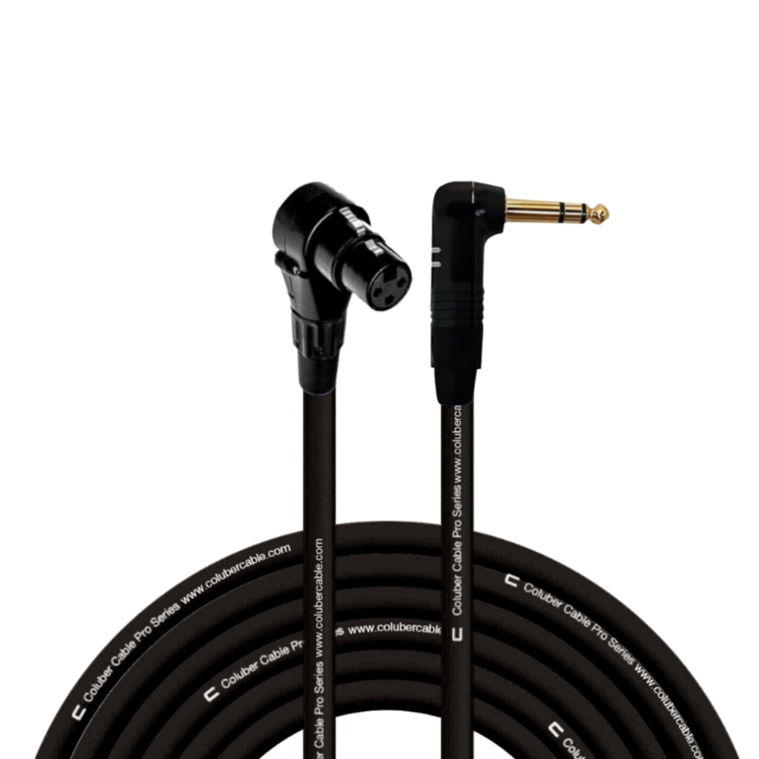COLUBER Right Angle XLR Female to 1/4" TRS Cable - 35 ft