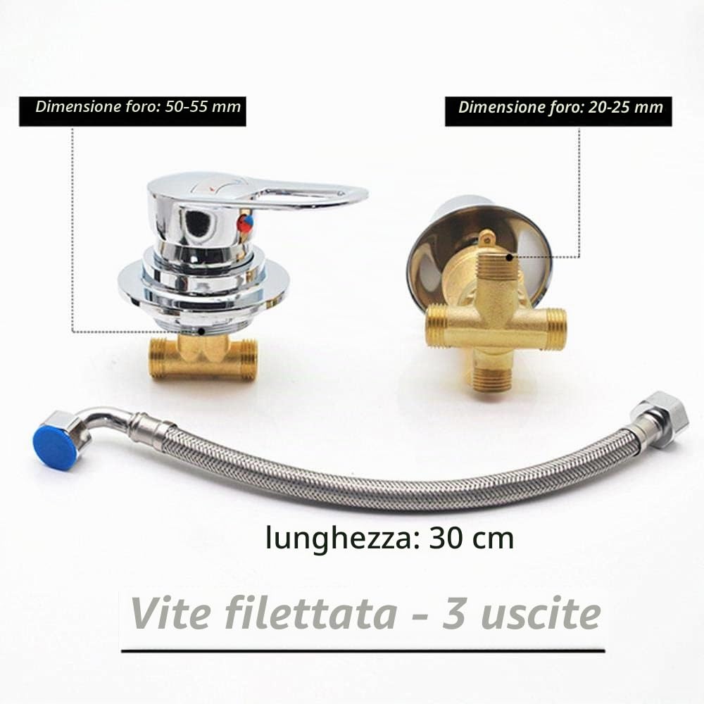 Interruttori Per Doccia a 2/3/4/5 Vie Comando Rubinetti Camera Deviatore di uscita Due pezzi Miscelatore Cartuccia per Valvola in Ceramica Rubinetto per Acqua Calda Fredda in Ottone Cromato