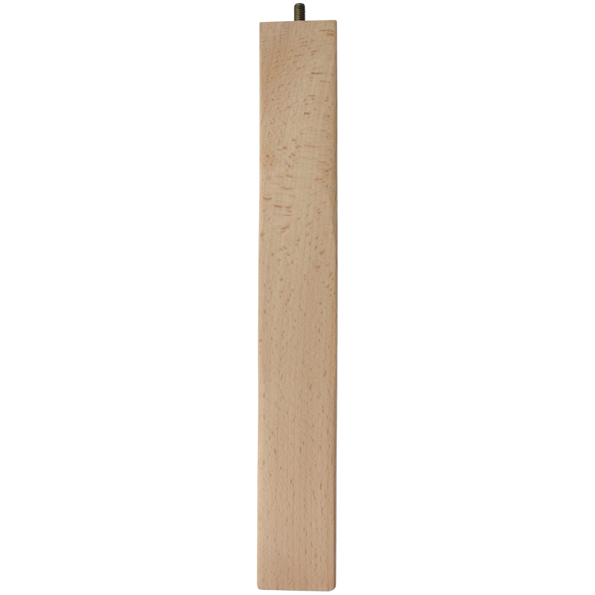 Amig - Pied Carré pour Meuble, Pied en Bois de Hêtre avec Finition Naturelle, Pieds de Remplacement pour Canapés, Lits, Tables, Fixation : Tige Métallique Métrique 8, Dimensions : 50 x 50 x 360 mm