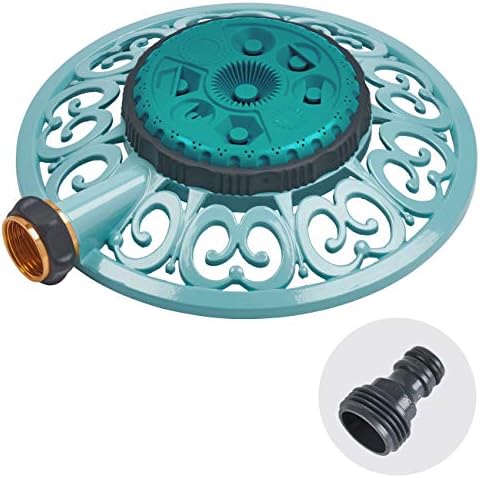 Melnor 65101-AMZ Sprout Metal 8-Pattern Sprinkler and QuickConnect Product Adapter Amazon Bundle, Gooseberry Green