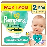 Pampers Armonia Strati Edizione Limitata, Taglia 2, 204 Strati, 4kg-8kg, Progettati Per La Pelle Più Sensibile, Confezione 1 Mese