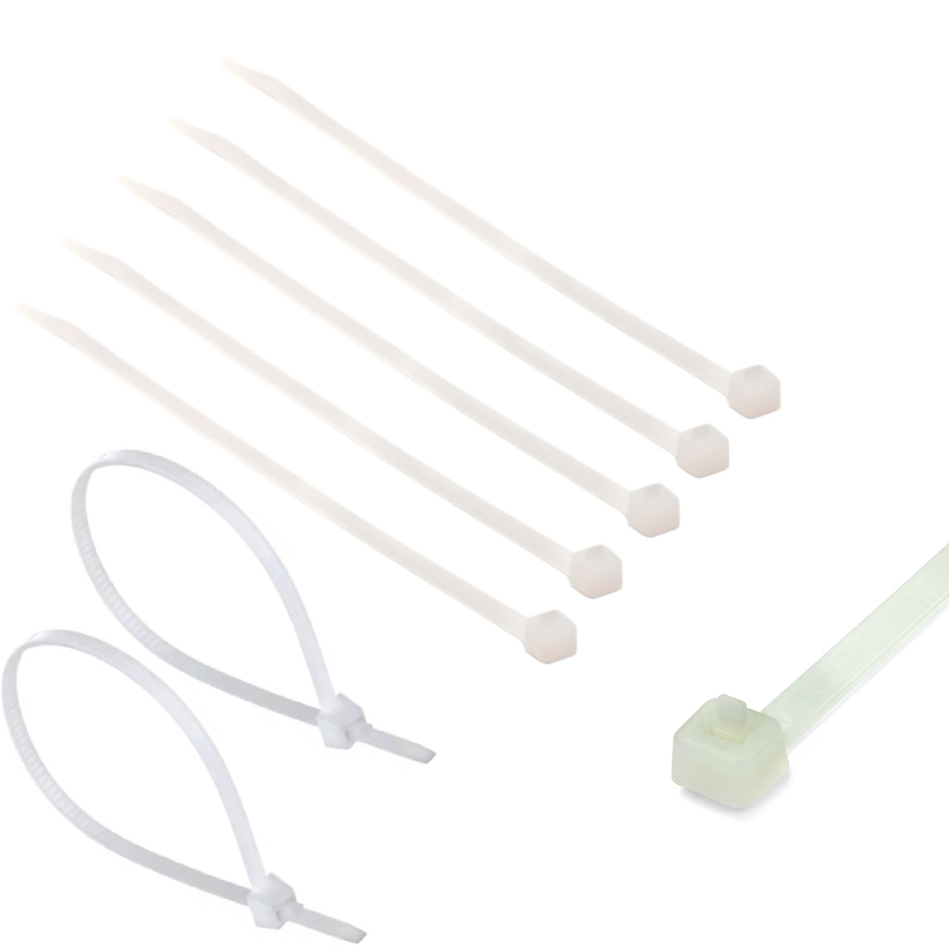 TERF® 50 Pcs Reusable White Cable Ties 370mm (14.57'') X 4.8mm Heavy Duty Nylon Releasable Adjustable Wire Cable Ties Zip Wraps Plastic Tie for Home Office Garden Garage Workshop DIY Purpose Use