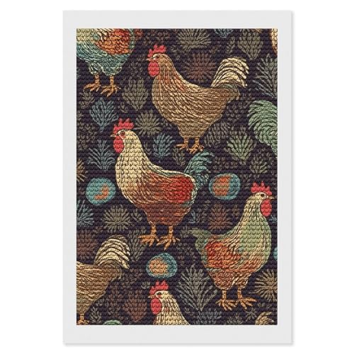 Kit broderie diamant adultes poulet pour deco cuisine maison