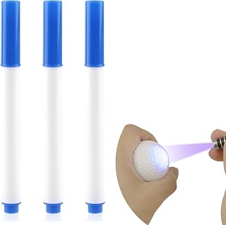 BOXOB 3pcs Golf Ball Highlighter Pens, 3.94in Long Colorless Glow in The Dark Pens Fun Golfs Balls Line Marker Tool Gift Light up The Night Golfs Balls for Men Women