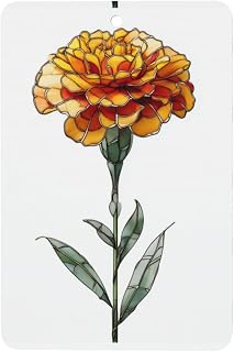 Marigold Flower Stained Glass Car Air Fresheners 4 Pcs Hanging Scented Cards Fragrance Scented Cards For Car Aromatherapy Tablets