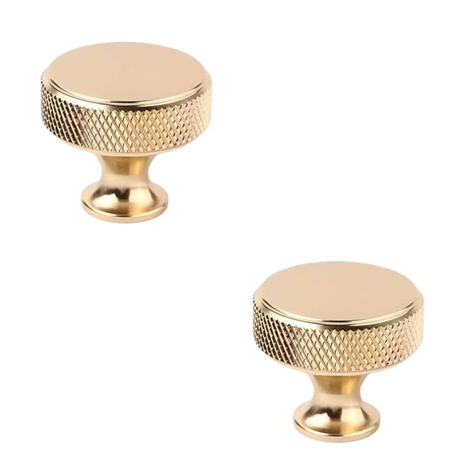 WEIKANG 2 Pieces Gold Drawer Knobs, Gold Knurled Drawer Knobs, Round Golds Cabinet Handles, Golds Knob, Furniture Handles,for Home Decorating, Cupboard, Dresser Wardrobe Bathroom Kitchen Hardware