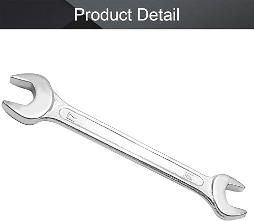 Miniatura 4 de Utoolmart Llave doble de extremo abierto, llave métrica de 6.496 in de longitud, herramienta de reparación de llaves de 0.551 in x 0.669 in, acero