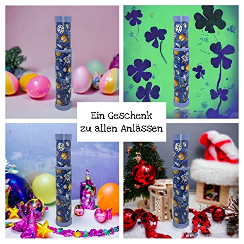 MIJOMA Kaleidoskop Weltall, Staunen und Experimentieren mit Spiegeln, Licht und Farben, Mitbringsel (blau-grau)