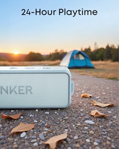 Image of Anker soundcore 2 Portable Bluetooth Speaker with 12 W Stereo Sound, BassUp, IPX7 Waterproof, 24-Hour Playtime, Wireless Stereo Pairing, Speaker for Home, Outdoors, Travel