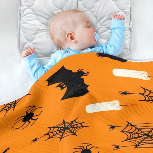 Burbuja Bat Candle Pumpkin Baby Blanket for Boys Girls, Nursery Soft Warm Swaddling Receiving Baby Blankets, 30x40 in Toddler Blanket4