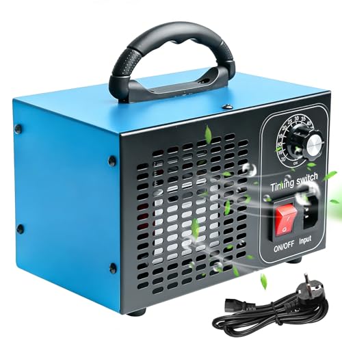 Behogan Generador de ozono 60000 mg/h, dispositivo de ozono O3, purificador de aire de ozono con temporizador de 60 minutos hasta para apartamentos, ozonizador industrial con asa, ozonizador para