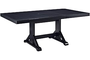 Walker Edison Expandable Farmhouse Dining Table in Antique Black