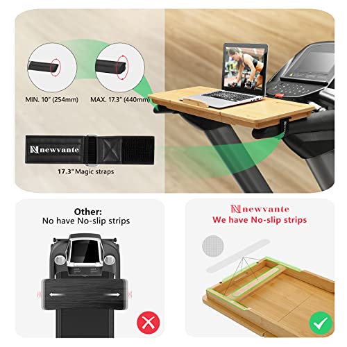 Base para portátil de bambú ajustable para caminadora miniatura 6