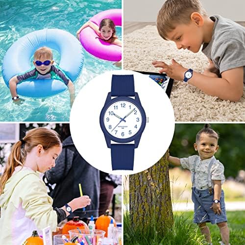 Image of Kids Analog Watch for Boys Girls, Dinosaur Unicorn Learn to Tell Time Watch with Night Light, Waterproof, Military Time, Soft Band Watches for Ages 4-12 Great Birthday Gift