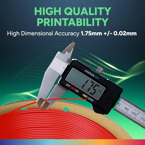Image of Overture TPU Filament 1.75mm Flexible TPU Roll with 200 x 200 mm Soft 3D Printer Consumables, 1kg Spool (2.2 lbs.), Dimensional Accuracy + /- 0.05 mm, 1 Pack (Red)