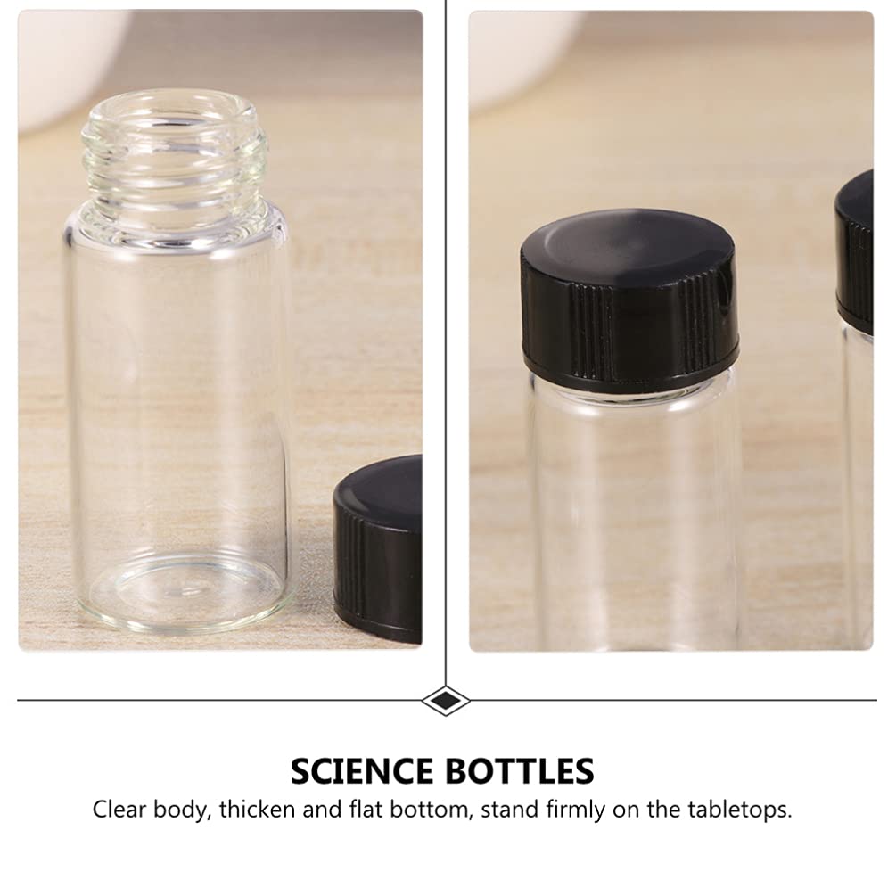 tubo transparente contenedor tubos de ensayo, 100 frascos de vidrio con tapón de rosca, frascos de fondo plano transparente de 5 ml, frasco de recolección de líquido transparente, tubo de ensayo for m