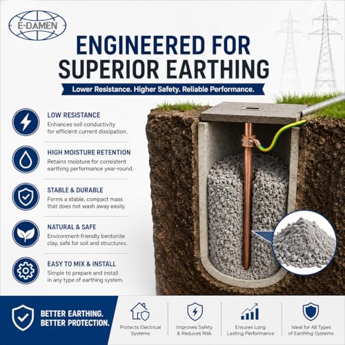 Image of Bentonite Earthing Compound Clay Powder 10 Kg - Earthing Grade Bentonite Powder for Electrical Grounding Pits Piling Grade Compound Yellow Clay Low Resistance Electrical Earthing Material