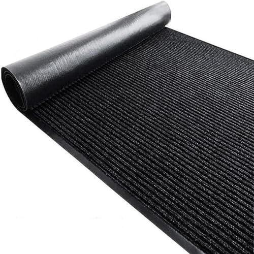TANYOYO 3' X 10' Commercial Grade Door Floor Mat Brush Step Entrance Mat Vinyl Backed Utility Doormat Heavy Duty Floor Rugs Commercial Outdoor Carpet Indoor Entrance Mat?Black
