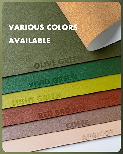 Image of YSAGi Eco Cork Desk Pad, Leather Deskpad, Double-Sided Desk Mat,Waterproof Large Mouse Pad, Non-Slip Mouse Mat, Laptop Desk Table Protector, Writing Pad for Office /Home(35.4 inchx17 inch,Olive Green+Cork)
