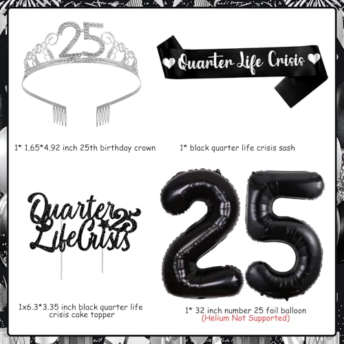 Cadeaux de fête d'anniversaire pour 25e anniversaire : set couronne et écharpe