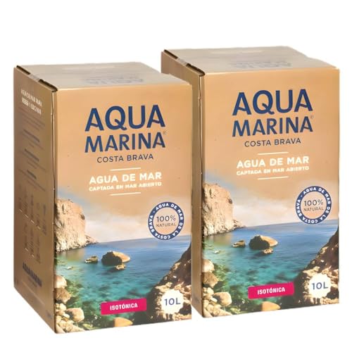 AQUAMARINA Costa Brava Agua de Mar Isotónica 10L | 100% Natural Hidratación Deportiva y Bienestar | Calidad Mediterránea | (2, Bag-in-Box 10 LITROS)
