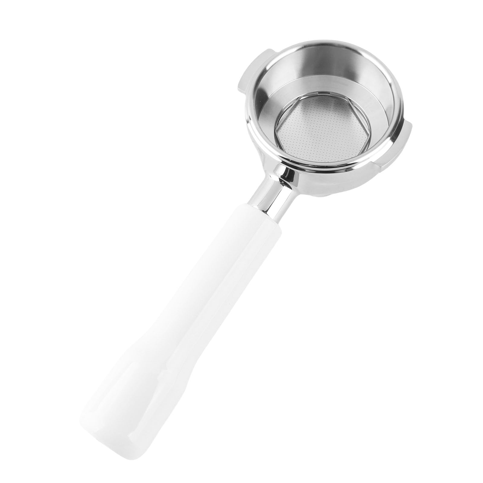 Tazza in acciaio inossidabile con portafiltro per caffè a maglia fine 58 mm (Bianca)