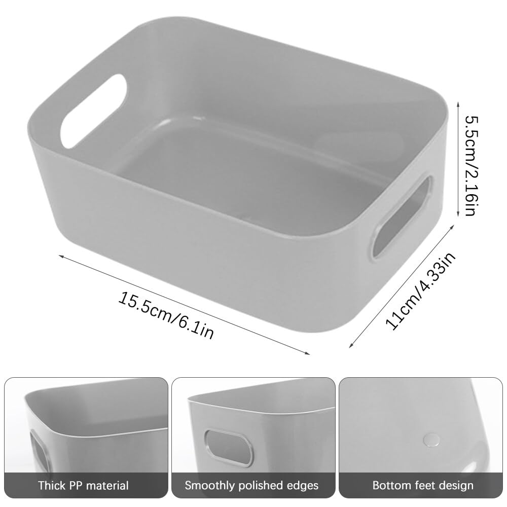 12 Cestini Portaoggetti In Plastica Bianchi - 15,5x11x5,5 Cm, Per Bagno, Cucina, Ufficio - Foto 7