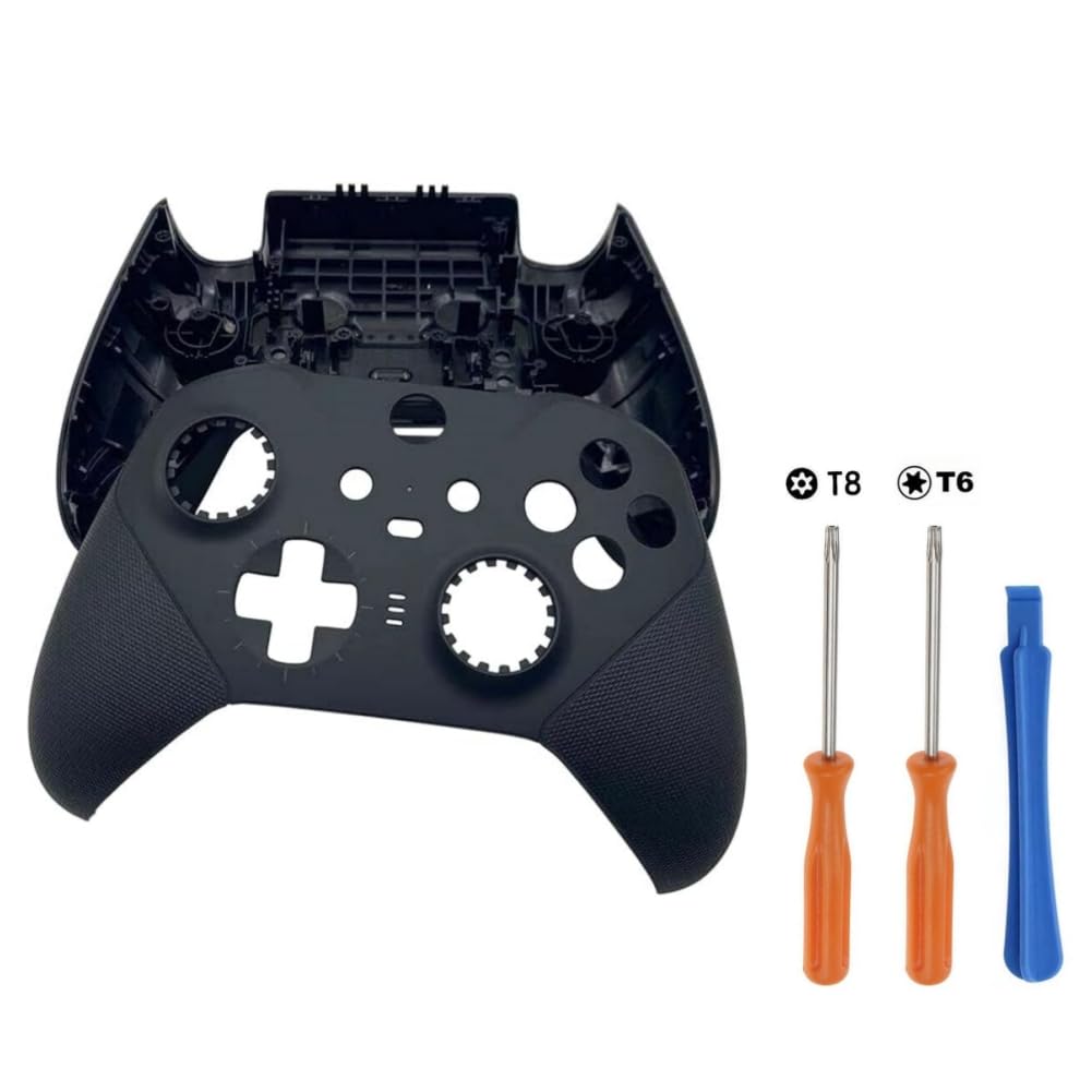 Coque du Boîtier de Remplacement pour Xbox Manette sans Fil Elite Series 2, Coquille Avant + Coque de Inférieure Accessoires, Noir, avec Outils de Tournevis