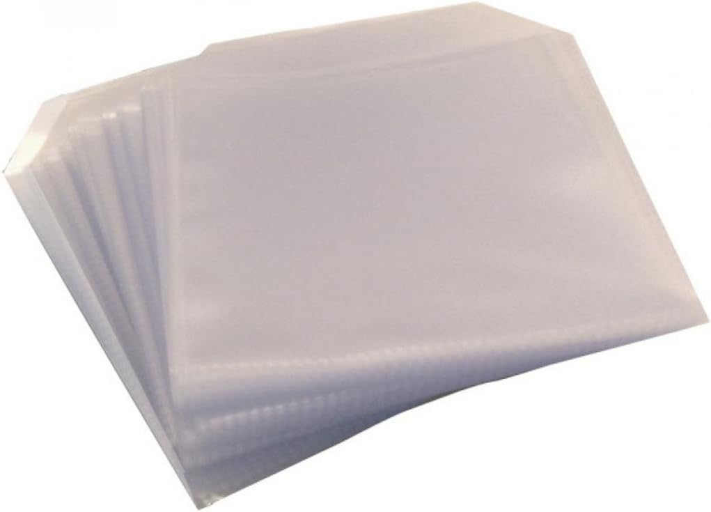 Four Square Media 50 CD DVD DISC CLEAR COVER CASES PLASTIC 150 MICRON SLEEVE WALLET - 50 pack