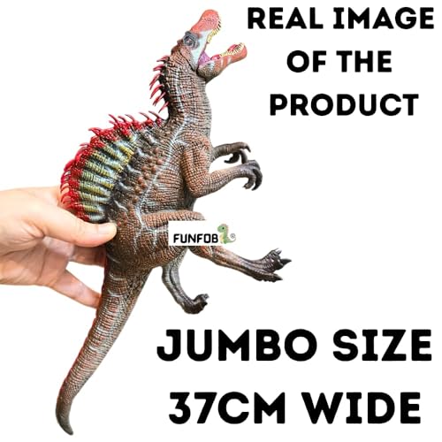 Image of FUNFOB Dinosaur Figure Jumbo Dinosaur Toy Realistic Width -37cm Dinosaur Action Figure Educational Wild Animal Toys for Boys & Girls | Red- Big Humpp