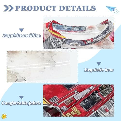 Boys Short Sleeve T-Shirts Watercolor Fire Engine Rashguard Kids Swim Shirts Sun UPF 50+ Multicoloured3