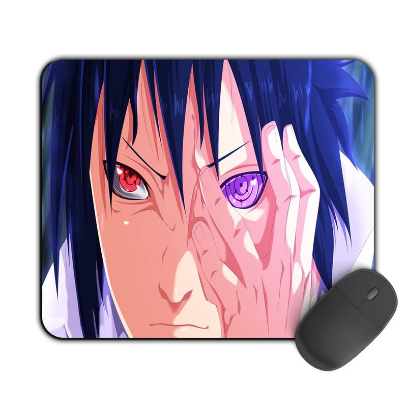 Image of Kirmada Gaming Mouse Pad - Sasuke Eyes (Naruto) Non-Slip Rubber Base - Durable, Smooth Surface, Ergonomic Design, Easy to Clean -Small Size for Mackbook,Laptop,Desktop