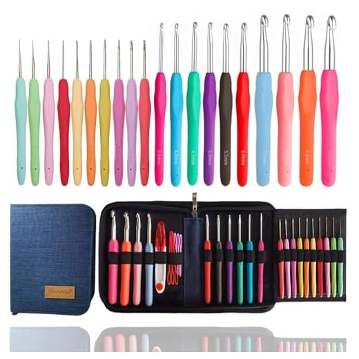 20 Sizes Crochet Hooks Complete Set,0.5mm-10mm Ergonomic Crochet Hooks with Case for Arthritic Hands