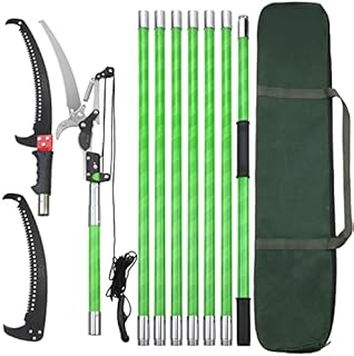 26 Feet Tree Pole Pruner Manual Branches Trimmer Tree Branch Garden Tools Loppers Hand Pole Saws Extendable Height Adustable System for Sawing and Shearing
