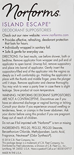 Image of Norforms: Island Escape, Long Lasting Feminine Deodorant - 12 Suppositories