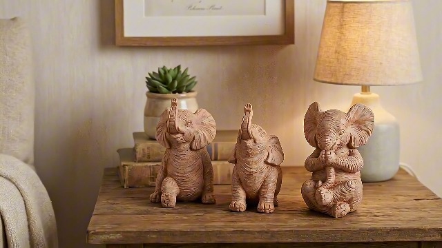 Set de Figuras de Elefante en Resina de 6 pulgadas miniatura 7