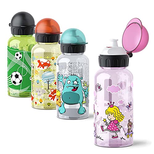 Emsa Kinder-Trinkflasche 518122 | 400 ml | Kids Princess | Sicherheitsverschluss | 100 % dicht | BPA frei | hygienisch | Tritan, 1 Stück (1er Pack), Prinzessin