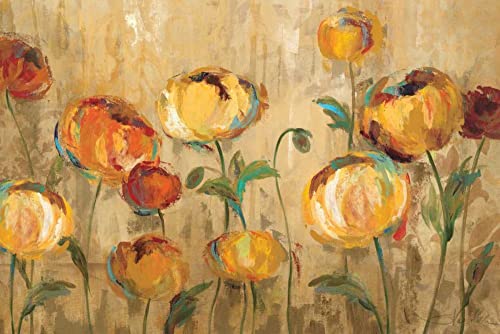 Toile Joyeux ranunculi Silvia Vassileva pour illuminer votre salon floral