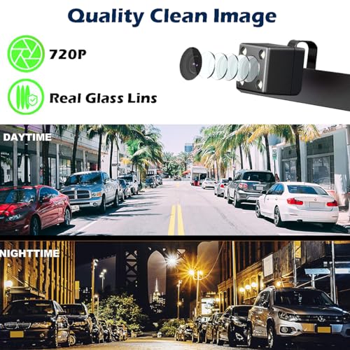 Image of Backup HD Camera Rear Front View License Plate Night Vision Waterproof Compatible with Kenwood Car Radio DDX26BT DDX340BT DDX376BT DDX396 DMX125BT DMX907S DMX7705S DMX7706S DNX6990HD
