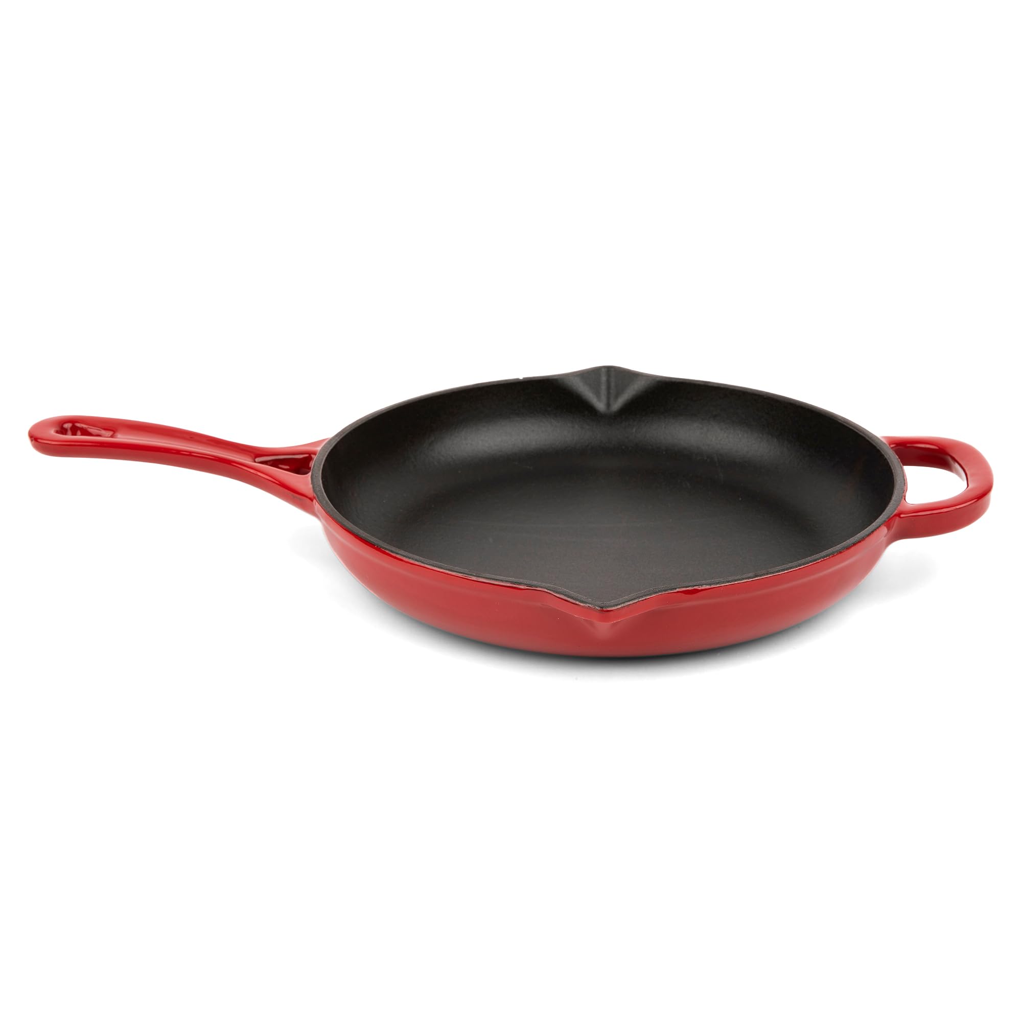 Photo 1 of Larder & Vine Enameled Cast Iron Skillet | 10.25 inch Skillet | Saute Pan with Pour Spouts | Enamel Coated Cast Iron | Compatible on All Cooktops & Oven Safe to 500 F | Cabernet