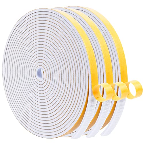 WochiTV Foam Tape Weather Stripping 10mm(W) x 3mm(T) White