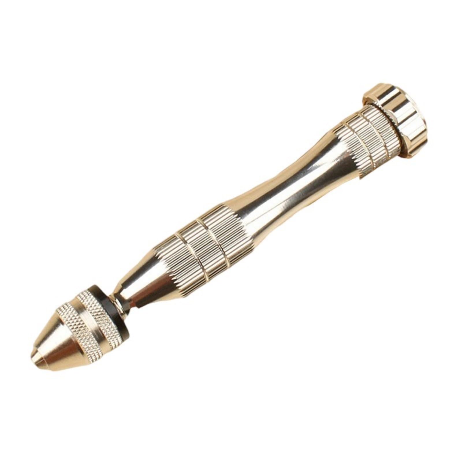 Msioytog Golden Permanent Aluminum Hand Twist Drill Set For Detailed Wood Polystyrene And Rosin Modifiable Speed Hand Drill