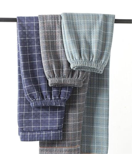 Men'S Cotton Pajama Pants Lightweight Soft Sleep Lounge Pants Men'S Loose Fashionable Plaid Loungewear2