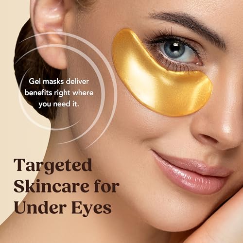 dermora golden glow under eye patches  rejuvenating treatment  dark circles puffy eyes refreshing revitalizing travel wrinkles  50 pairs eye gels